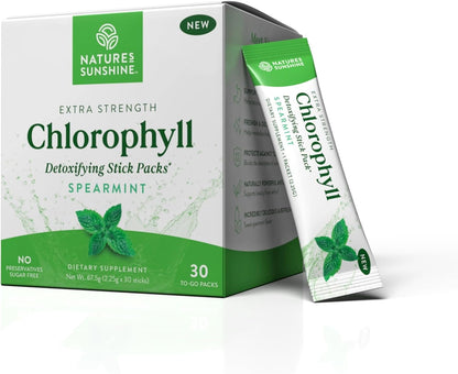 Nature's Sunshine Chlorophyll Stick Packs: Supercharge Your Detox and Boost Gut Health in Convenient, Delicious Stick Packs (Sweet Melon)